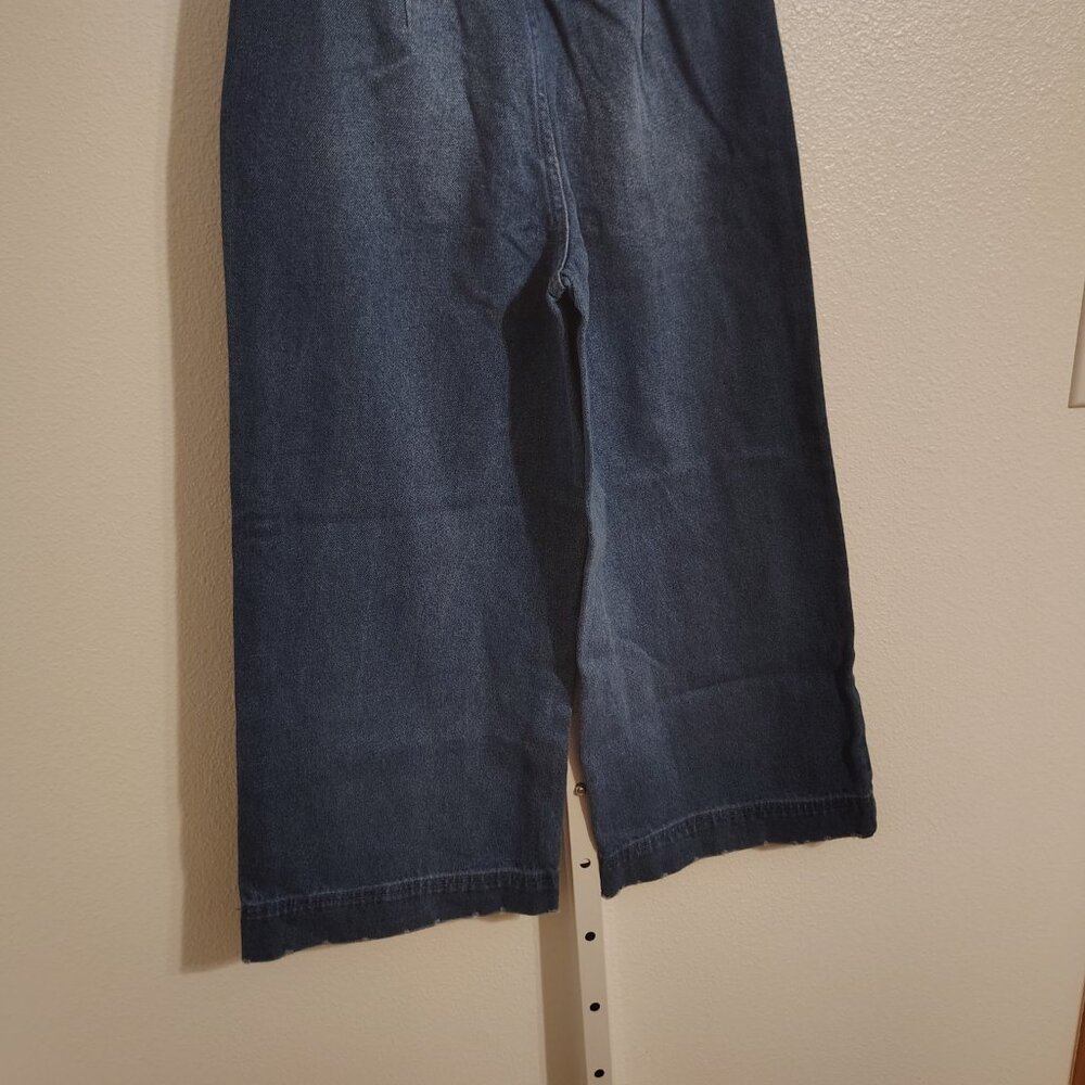 Popsugar Cropped Wide Leg Jeans Size 2 NWT High Rise Cotton 23.5 " Inseam - Picture 4 of 14